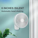 Wholesale 360 degree Adjustable Clip Clamp Fan with Usb 1800mAh Battery and 5 Speed Wind for Office, Home, Travel (White)